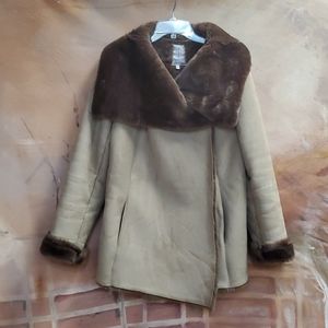 Faux Suede/Fur Coat by Jennifer Lopez